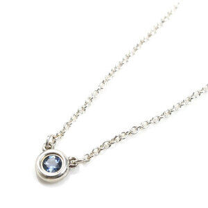 TIFFANY Co By the Yard Sterling Silver Necklace Aquamarine